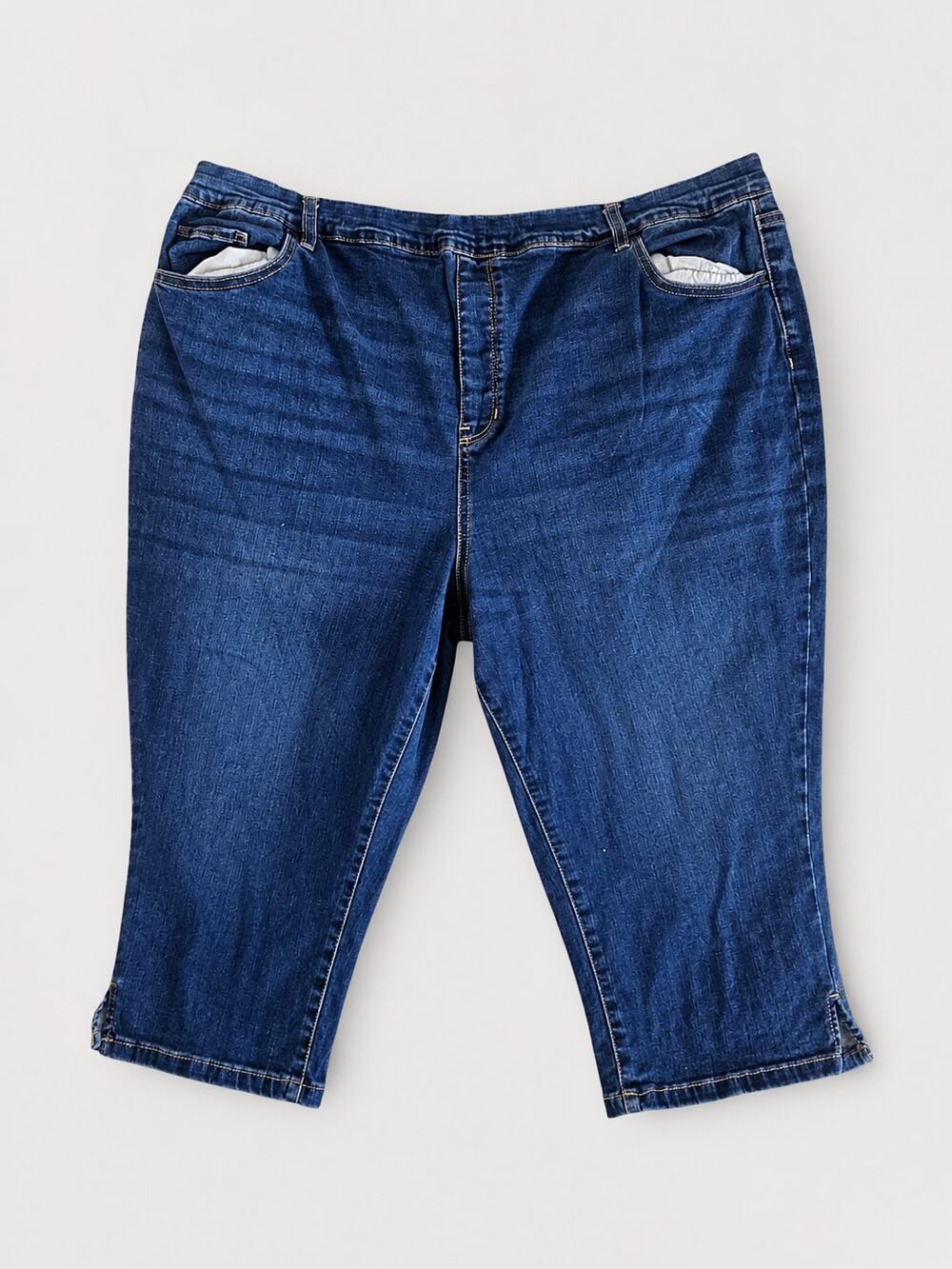 Croft & Barrow Women’s Cropped Jeans Size 22W Dark Wash Stretch Capri Denim